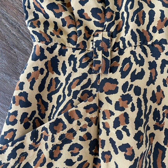 Vintage 80s Silk Animal Leopard Print Button Front Size Medium Shirt Dress - Picture 8 of 12